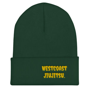 West Coast Jiujitsu Cuffed Beanie Gold