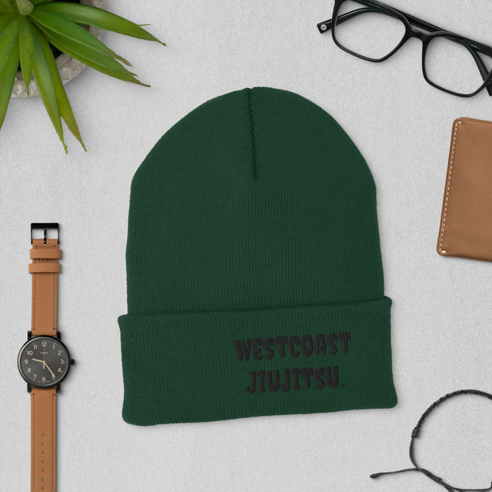 West Coast Jiujitsu Cuffed Beanie Black