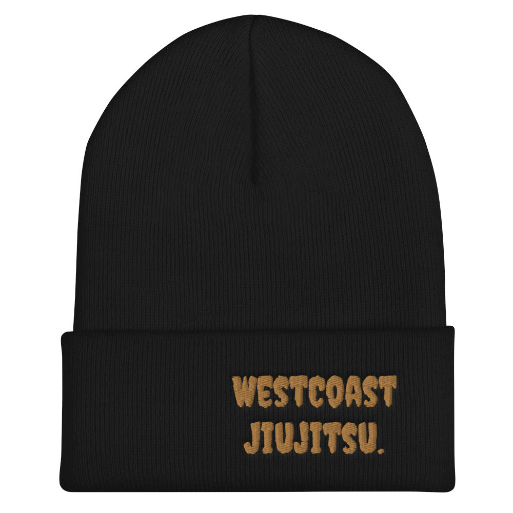 West Coast Jiujitsu Cuffed Beanie Old Gold